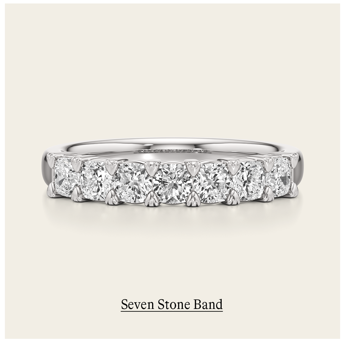 1 - 2 ct. Cushion Seven Stone Band