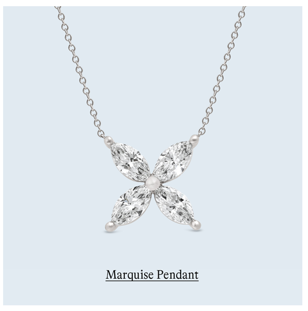 2 3/4 ct. tw. Marquise Four-Stone Fashion Pendant in 14k White Gold