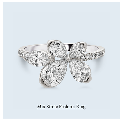 2 ct. tw. Mix stone fashion Ring in 14K White Gold