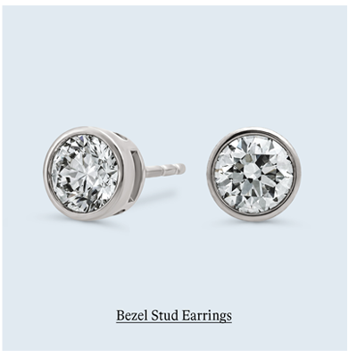 1 1/2 ct. tw. Round Bezel Stud Earrings in 14K White Gold