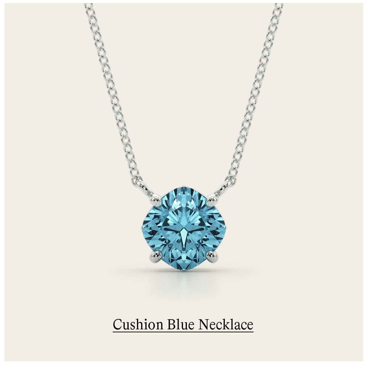 Cushion Blue Necklace