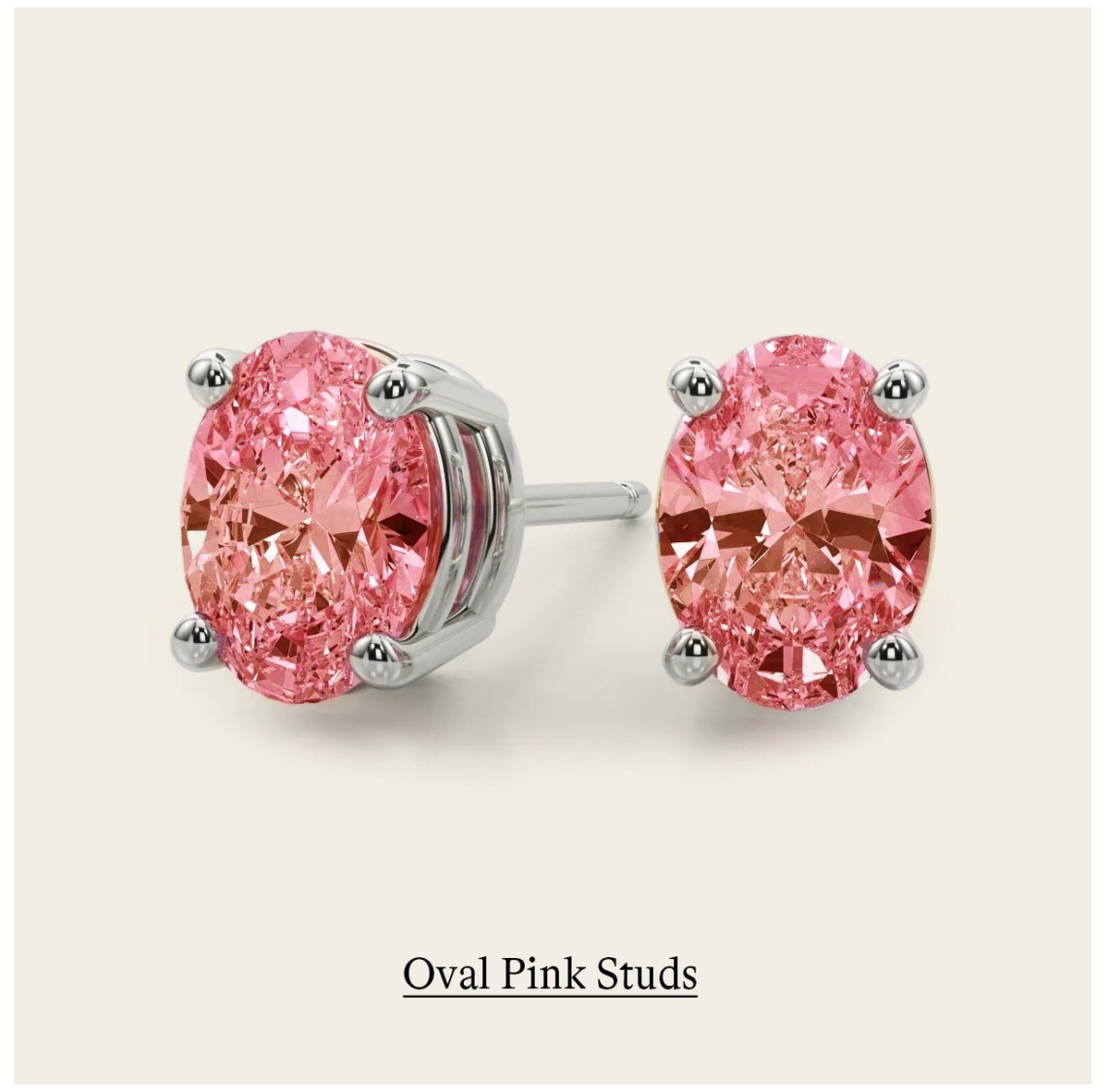 Oval Pink Studs