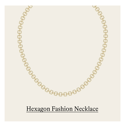 Round Hexagon Shape Fashion Necklace