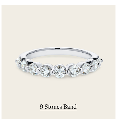 1 ct. tw. Round 9 Stones Band in 14k White Gold