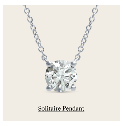 1 ct. tw. Round Solitaire Pendant in 14k White Gold
