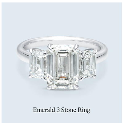 4 3/4 ct. tw. Emerald 3 Stone Ring in 14k White Gold