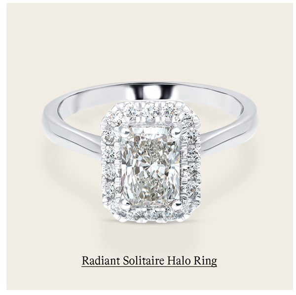 1 1/2 ct. tw. Radiant Solitaire Halo Ring in 14k White Gold