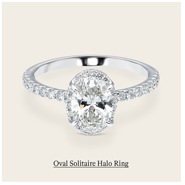 1 7/10 ct. tw. Oval Solitaire Halo Ring in 14k White Gold