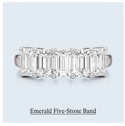 3 ct. tw. Emerald Five-Stone Band in 14k White Gold
