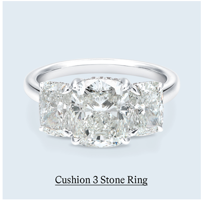 CUSHION 3-STONE RING