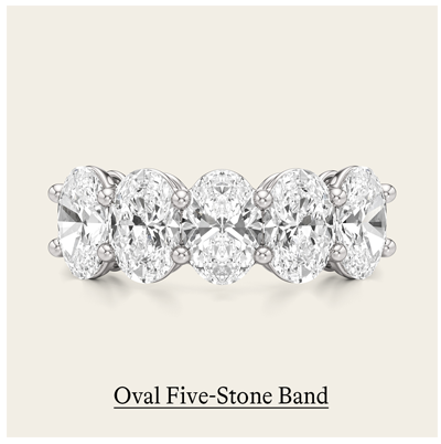 3 ct. tw. Oval Five-Stone Band in 14k White Gold
