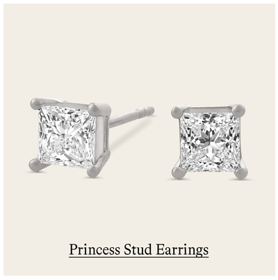 1 1/4 ct. tw. Princess Stud Earrings in 14k White Gold