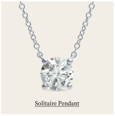 1 ct. tw. Round Solitaire Pendant in 14k White Gold