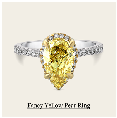 2 1/4 ct tw. Fancy Yellow Pear Engagement Ring in 14K Yellow and White Gold