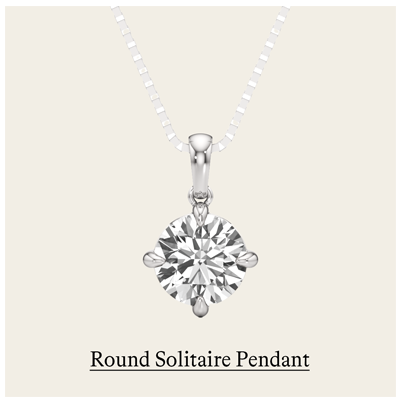 5 ct. tw. Round Lab Grown Diamond Solitaire Pendant in 14k White Gold