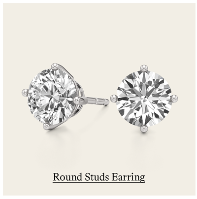 10 ct. tw. Round Studs Earring in 14k White Gold