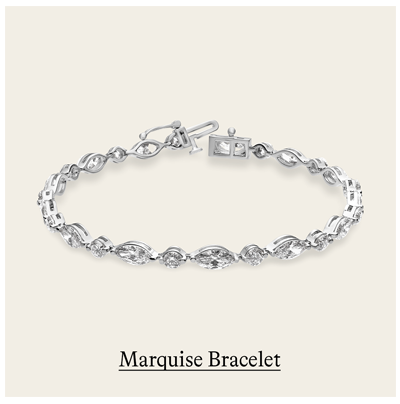 6 1/4 ct. tw. Marquise Bracelet in 14K White Gold