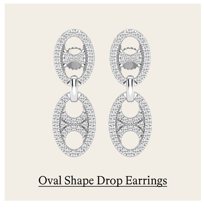 Round Oval Shape Drop Earrings