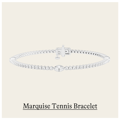 Marquise Three Stations Tennis Bracelet