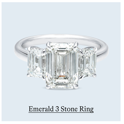 4 3/4 ct. tw. Emerald 3 Stone Ring in 14k White Gold