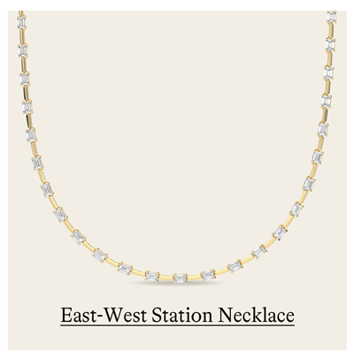 10 ct. tw. East-West Emerald Dash Station Necklace