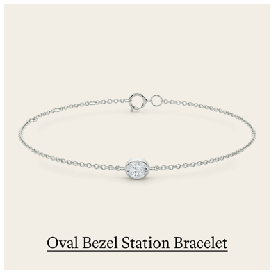 Single Oval Bezel Station Bracelet