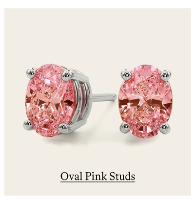 Oval Pink Studs