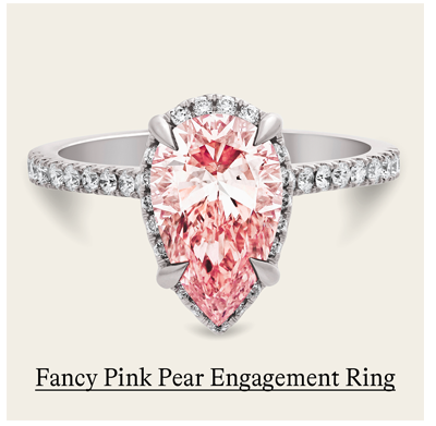 2 1/4 ct tw. Fancy Pink Pear Engagement Ring in 14K White Gold