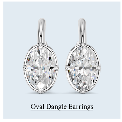 5 ct. tw. Oval Dangle Earrings in 14k White Gold