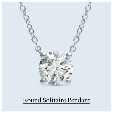 1 ct. tw. Round Solitaire Pendant in 14k White Gold