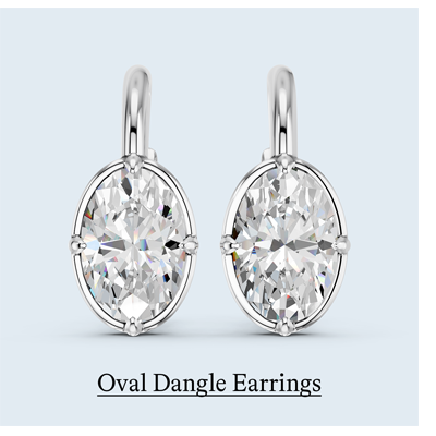 5 ct. tw. Oval Dangle Earrings in 14k White Gold