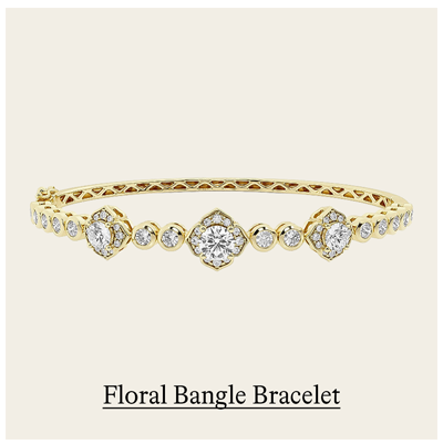 2 ct. tw. Floral Bangle Bracelet