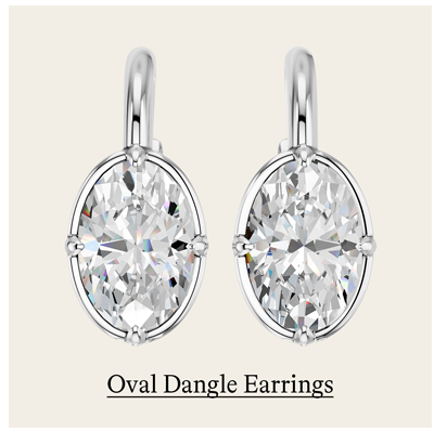 5 ct. tw. Oval Dangle Earrings in 14k White Gold