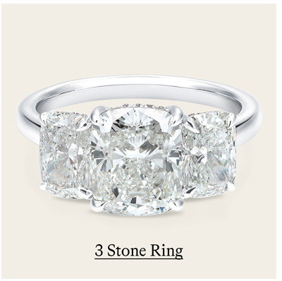 4 3/4 ct. tw. 3 Stone Ring in 14kt White Gold