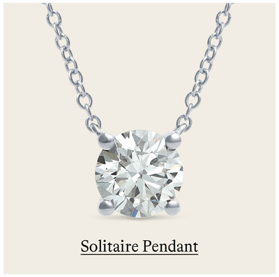 1 ct. tw. Round Solitaire Pendant in 14k White Gold