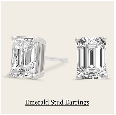 2 ct. tw. Emerald Stud Earrings in 14k White Gold
