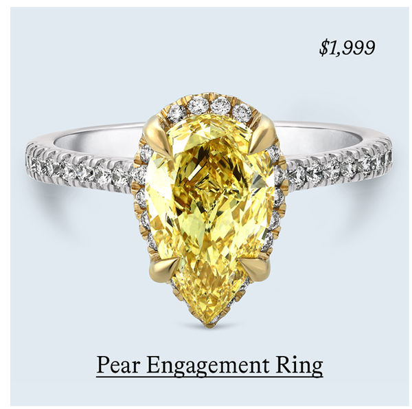 2 1/4 ct tw. Fancy Color Pear Engagement Ring