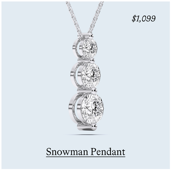 3 ct. tw. Lab Diamond Snowman Pendant