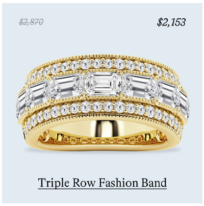 Emerald Triple Row Fashion Band