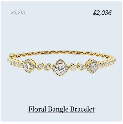 2 ct. tw. Floral Bangle Bracelet