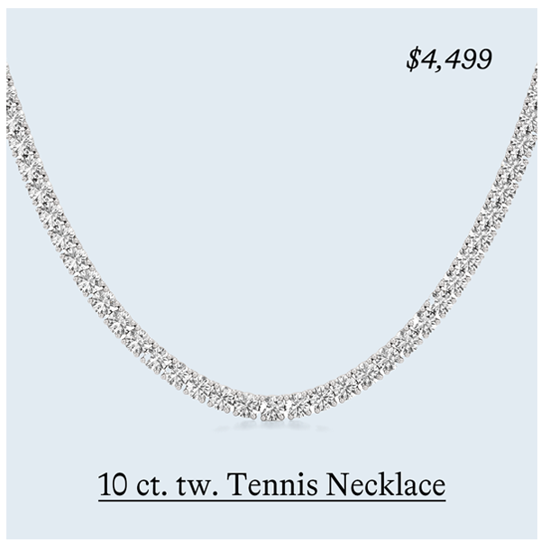 10 ct. tw. Tennis Necklace with Extender in 14k White Gold
