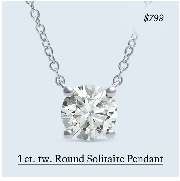1 ct. tw. Round Solitaire Pendant in 14k White Gold