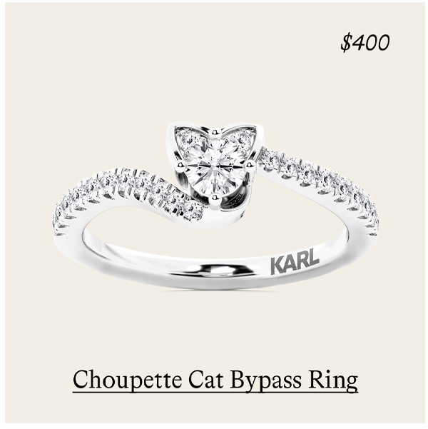 Choupette Cat Lab Grown Diamond Bypass Ring in Sterling Silver