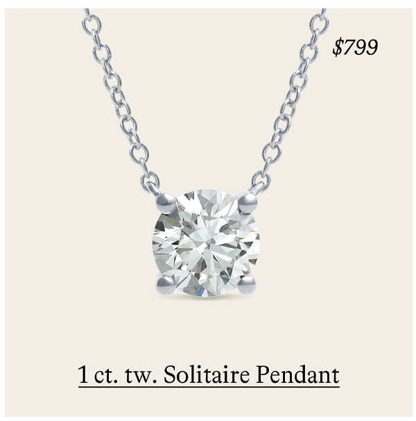 1 ct. tw. Round Solitaire Pendant in 14k White Gold