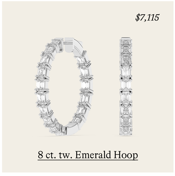 8 ct. tw. Emerald Hoop