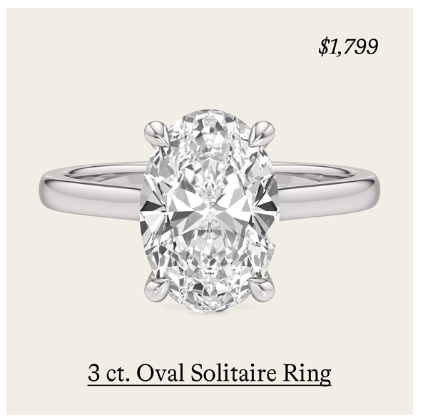 3 ct. Solitaire Ring in 14k White Gold