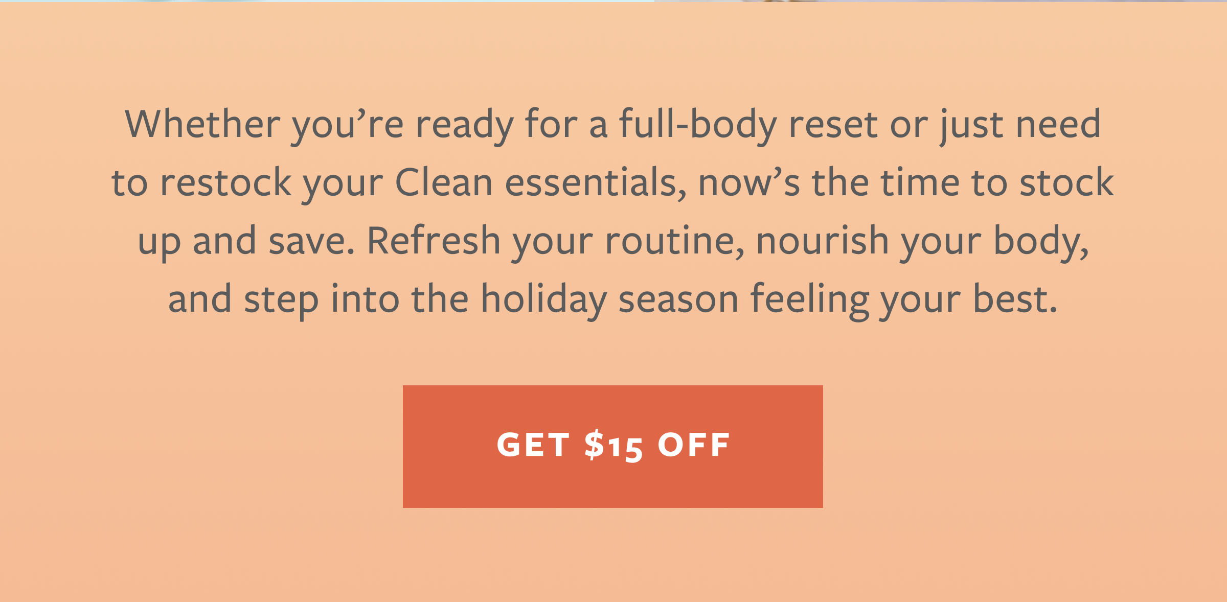 $15 off orders $100+ with code Flash15