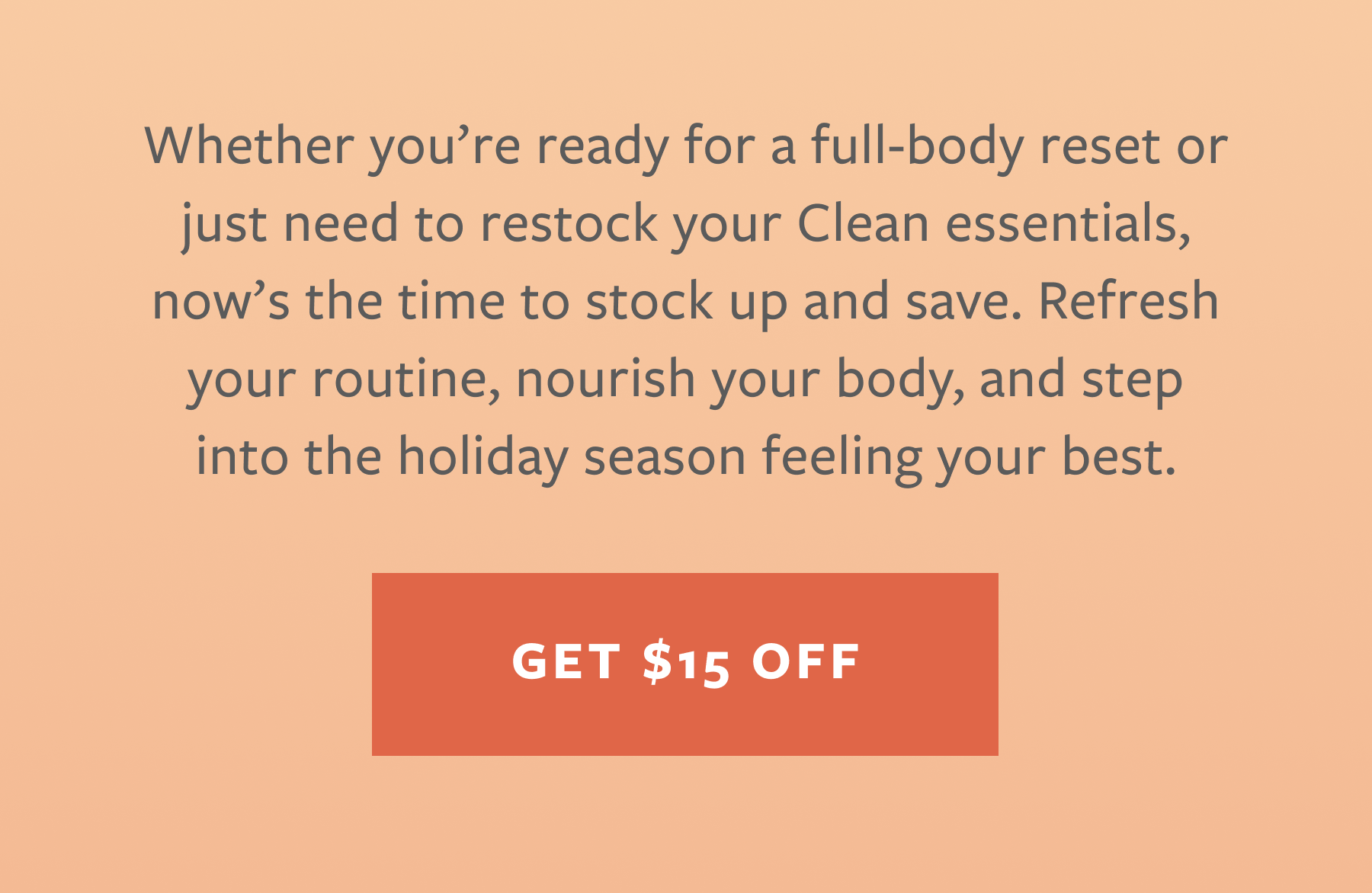 $15 off orders $100+ with code Flash15