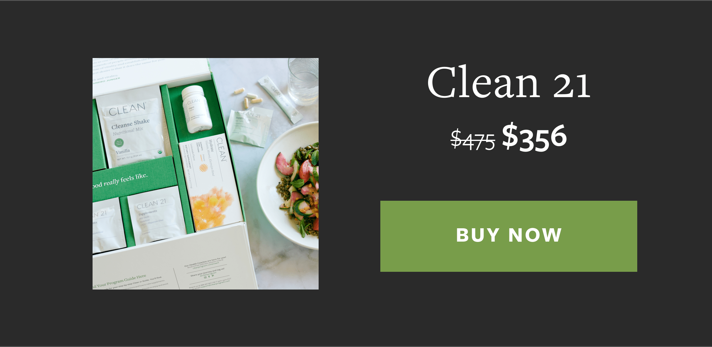Clean 21 $475 Now at $356