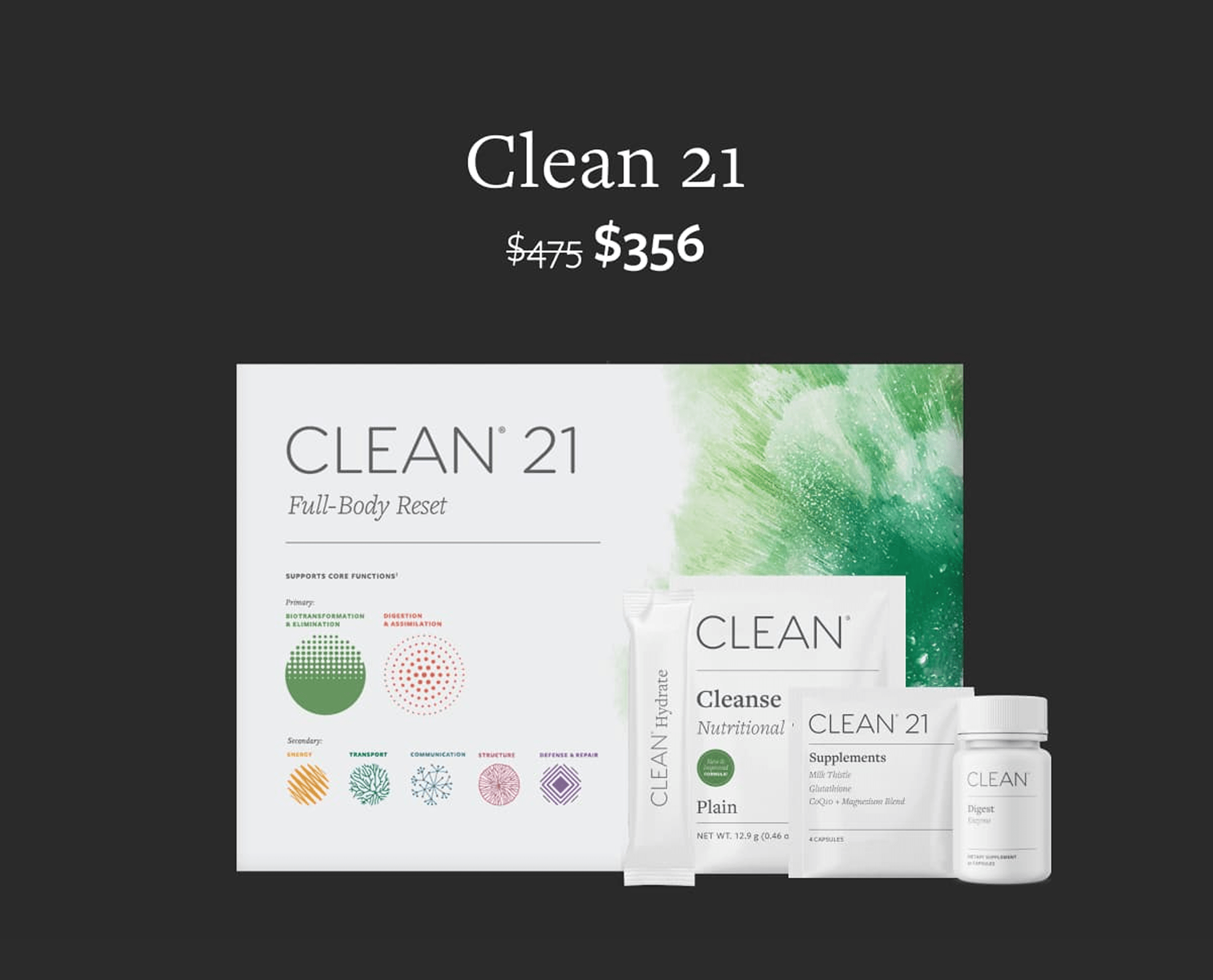 Clean 21 $475 Now at $356